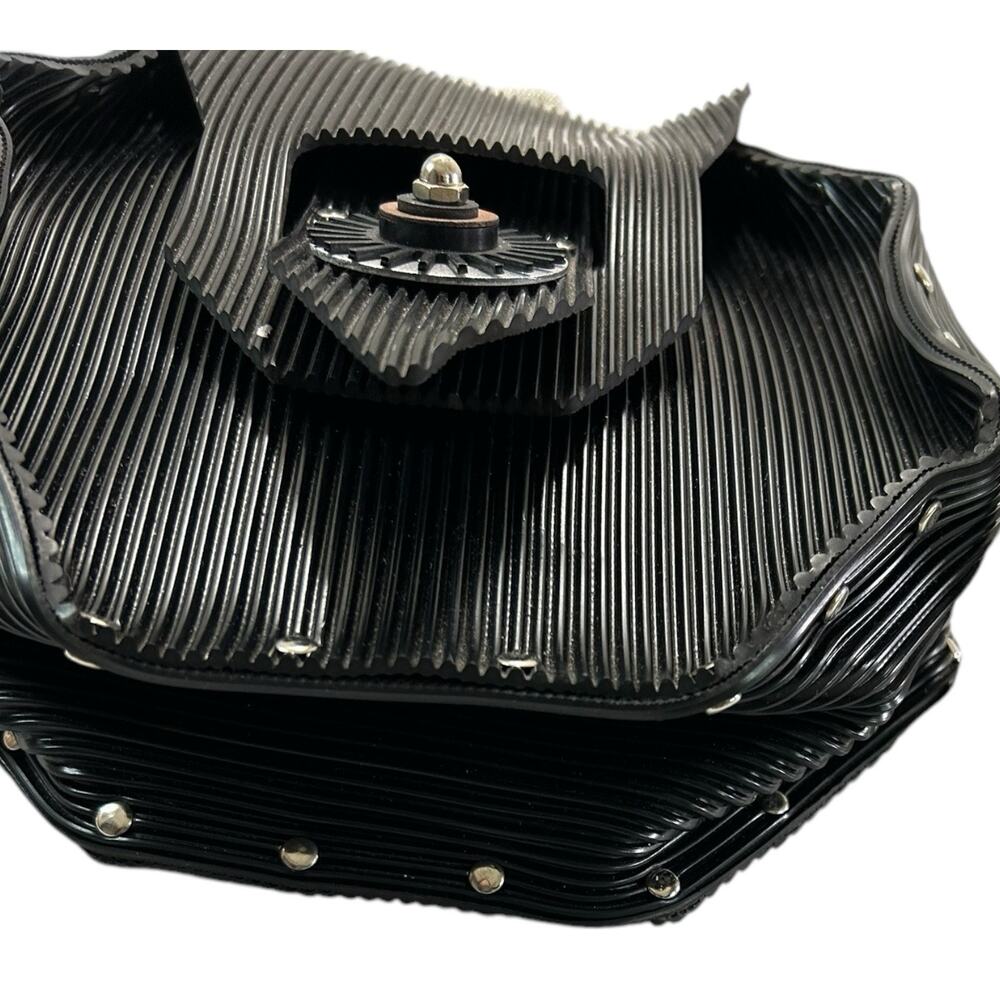 Gloria Gerber Embossed Stainless Steel Rubber Handbag Purse Handmade Boutique - Picture 4 of 15